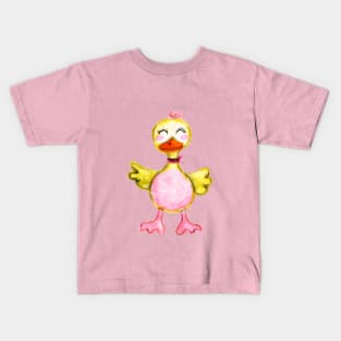 Fun, Lovable Duck, Kawaii, Happy Duck Kids T-Shirt